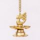 2 Pieces Brass Peacock 7 Wick Hanging Chain Diya