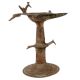 Dhokra Brass Work Oil Lamp With Peacock Carving