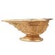 Brass Kuber Diya Leaves  Oval Base Worship Lamp