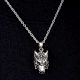 Demonic Wolf Face 92.5 Sterling Silver Pendant Necklace