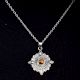 Tiger Eye Engraved Round 92.5 Sterling Silver Pendant