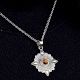 Tiger Eye Engraved Round 92.5 Sterling Silver Pendant
