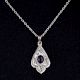 Purple Stone Spiral Design 92.5 Sterling Silver Pendant Jewelry