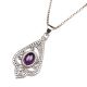 Purple Stone Spiral Design 92.5 Sterling Silver Pendant Jewelry