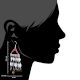 Multi Colored Seed Bead Sterling Silver Chain Dangle Earring