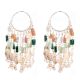 Sterling Silver Earrings Beaded Bali Hoop Chandelier Hangings