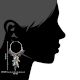 Sterling Silver Hoop Earrings With Colorful Stone Tassels