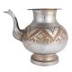 Brass Pot With Spout Engraved Leafy design Nickel Plating