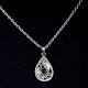 Engraved 92.5 Sterling Silver Leaf design Pendant With Black Stone