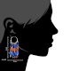Multicolored Stone Gypsy 92.5 Sterling Silver Hoop Earring