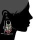 Handmade Silver 92.5 Sterling Stone Dangle Hoop Earrings