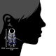 Blue Stone 92.5 Silver Sterling Boho Hoop Chandelier Earrings
