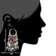 Tribal 92.5 Sterling Silver Earrings Chandelier Multi Stone Hoop Earrings
