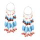 Trendy 92.5 Sterling Silver Boho Stone Hoop Dangle Earring