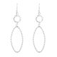 92.5 Sterling Silver Double Oval Hoop Rope Dangle Earring