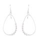 92.5 Sterling Silver One Side Beaded Hoop Earrings