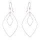 92.5 Sterling Silver Diamond Shaped Hoop Earrings