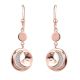 Crescent Moon 92.5 Sterling Silver Dangle Earrings In Pink Polish