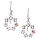 Small Flower Round 92.5 Sterling Silver Hoop Earrings