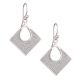 92.5 Sterling silver Dangle Earrings Shimmery Square Pendant
