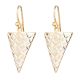 Women 92.5 Gold plated Sterling Silver Long Triangle Earrings