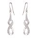 92.5 Sterling Silver Twisted  Earnings Embellished With Crystals