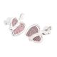 Pink Sparkle Heart Charm 92.5 Sterling Silver Stud Earrings
