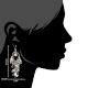 Grey Bead Nugget Cluster 92.5 Sterling Silver Drop Earrings