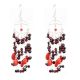 92.5 Sterling Silver Earrings Purple Orange Bead Chandelier Earrings