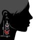92.5 Sterling Silver Earrings Purple Orange Bead Chandelier Earrings