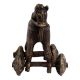 Indian Brass Temple Toy Soldier Rider Horse On Wheels