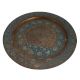 Brass Blue Painted Peacock Enameled Wall Plate
