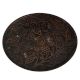 Round Brass Grape Brunch And Leaves Carved Plate Wall Hanging