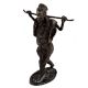 Brass African Farmer Statue standing with stick