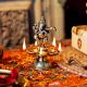 Brass Dancing Ganesha Five Wicks Oil Lamps Or Diyas