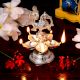 Brass Peacock Figurine Oil Lamp Diya With a silver Polish