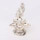 Brass Peacock Figurine Oil Lamp Diya With a silver Polish