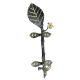 Brass Single Big And Small Leaves Door Handle Antique Finish