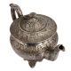 Ornate Brass Short Tea Or Coffee Pot With Stout In Silver polish