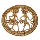 Indian Cast Brass Dhokra Couple Round wall Hanging