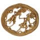 Round Border Brass Wall Art Of  Village Couple Daily Activity