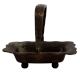 Brass Rectangular Tray With Handle And Scalloped Edges