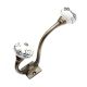 Black Leaf Ceramic Floral Antique Iron Hook