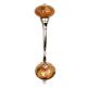 Brown Golden Leaf Ceramic Silver Iron Hook