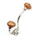 Brown Golden Leaf Ceramic Silver Iron Hook