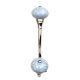 Grey Leaf Ceramic Floral Silver Iron Hook
