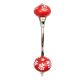 Red White Leaf Silver Iron Hook