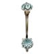 Sea Green Flower Ceramic Antique Iron Hook