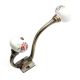 White Floral Leafy Painted Antique Iron Hook