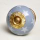 Light Grey White Tiny Star Pattern Cabinet Knobs
